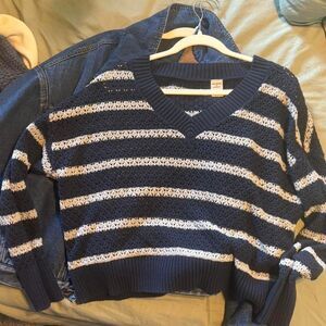 Women's Navy and Blue Sweater